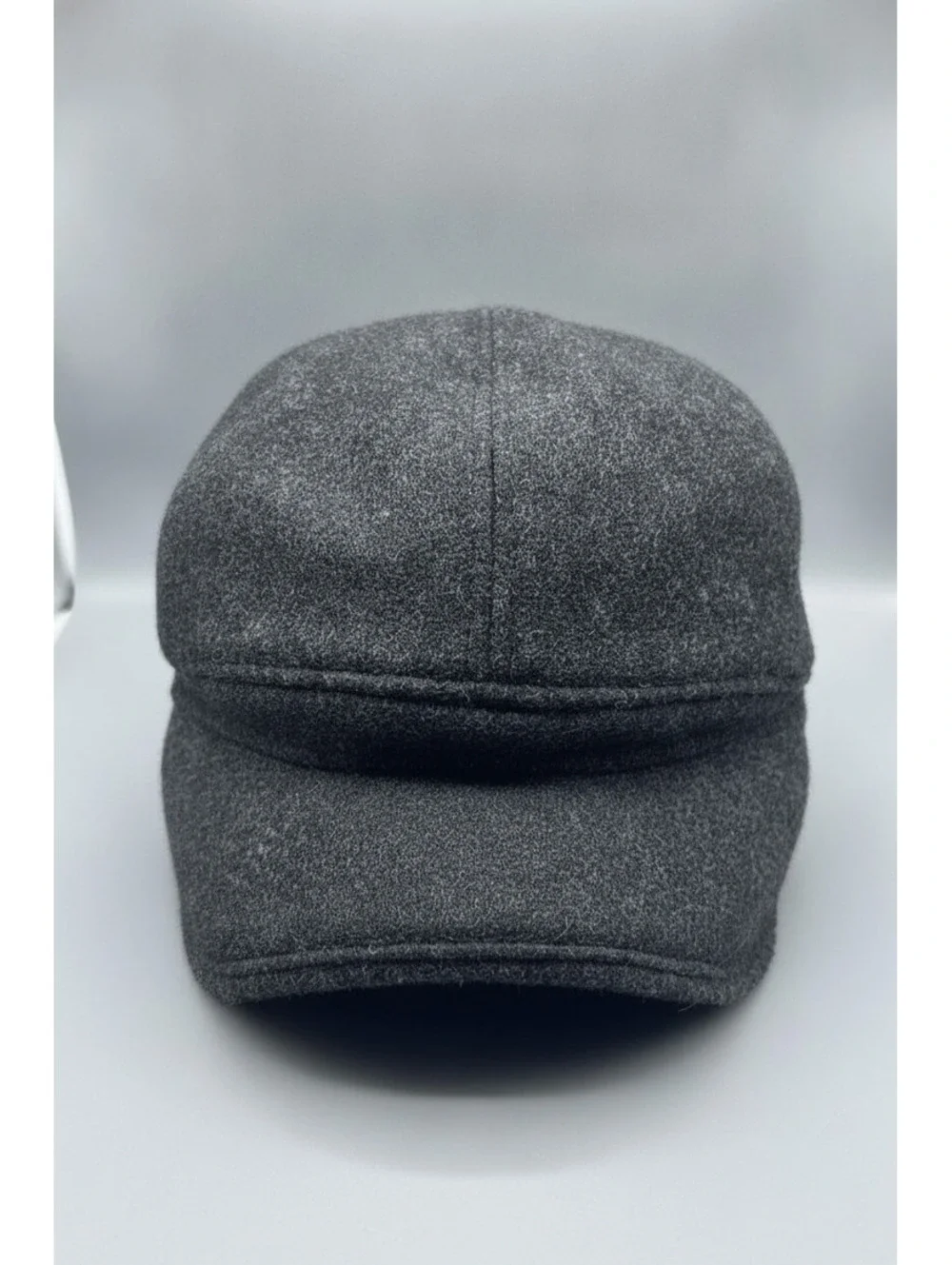 Woolrich Men Dark Gray Wool Blend Winter Cap Ear Flaps Fleece Lined Trapper Hat